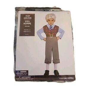 Boy's "Old Geezer" Child Small 4-6  Costume 100th Day School Old Man Dress Up